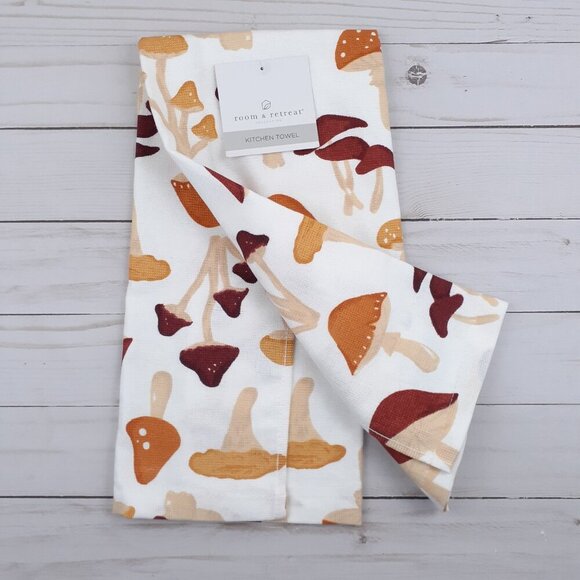 Fall Kitchen Dish Towel Mushroom Study Woodland Dual Purpose - Picture 2 of 3